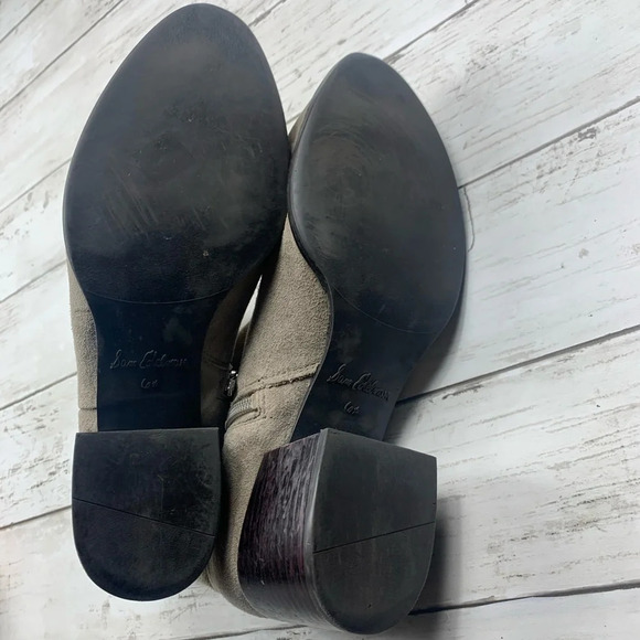 Sam Edelman Suede Ankle Boots Tan Joey Booties 6 1/2 Neutral Boho Minimalist - Picture 9 of 16